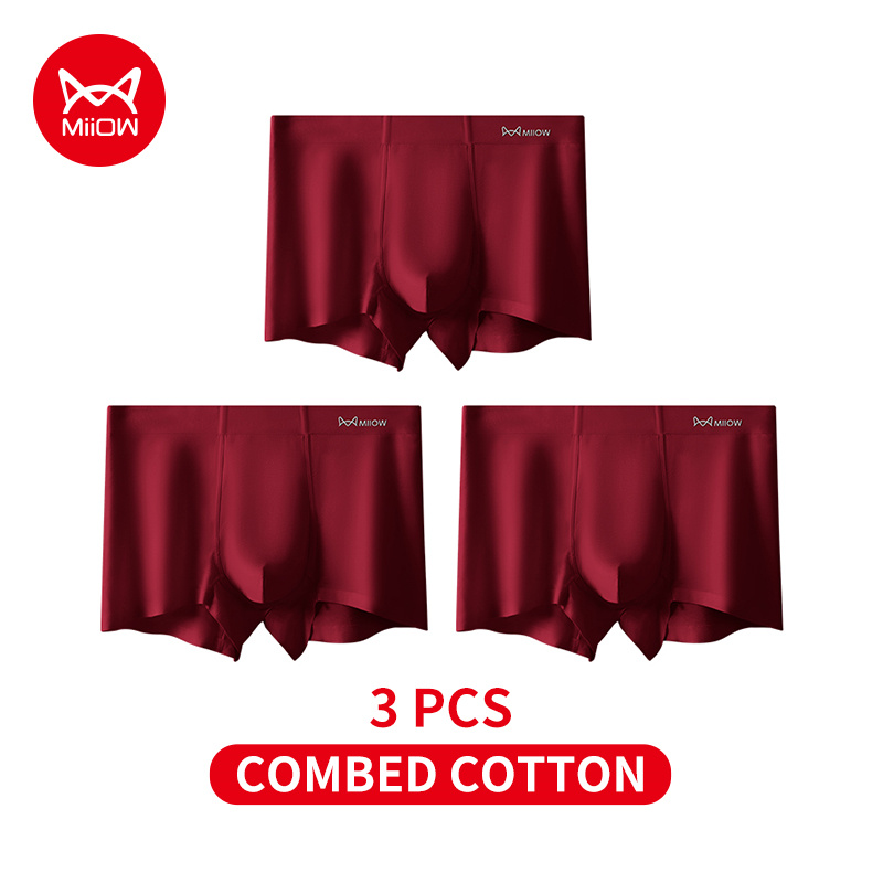 Boxer Brief Pack Cotton - MiiOW 3Pcs 가을 겨울 코튼 남성