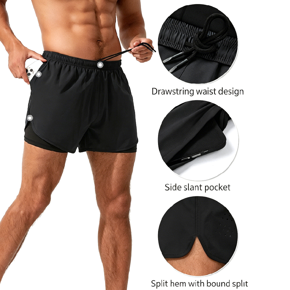 Compression Shorts Athletes - 1PCS 남성용 2 in 1 러닝