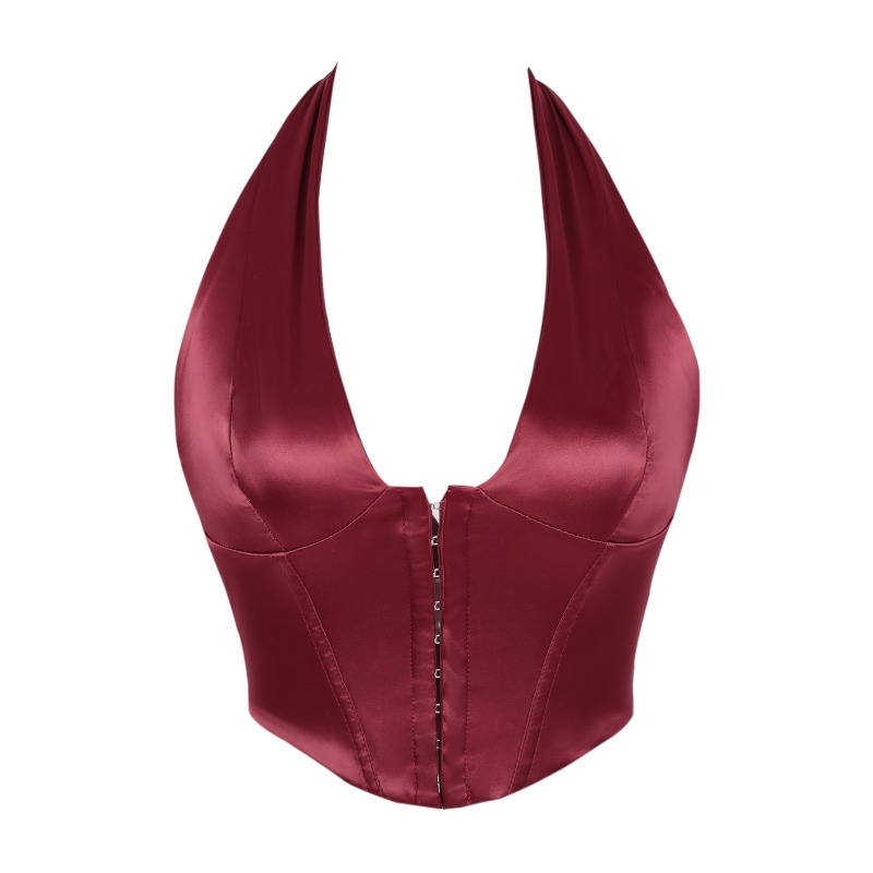 Suspender Tank Top - 여성 레이스업 민소매 홀터 가디건 섹시