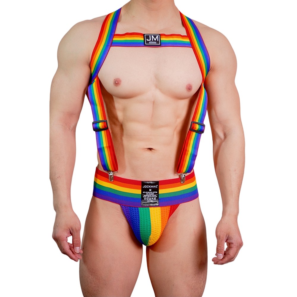 Jockstrap Athletic - 조크메일 레인보우 바디 하네스 3인치 와이드
