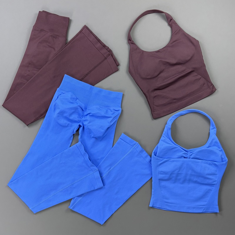 2피스 여성용 운동복 세트 심리스 짐 홀터 탱크탑 힙업 - Suspender Tank Top 리뷰 및 가격