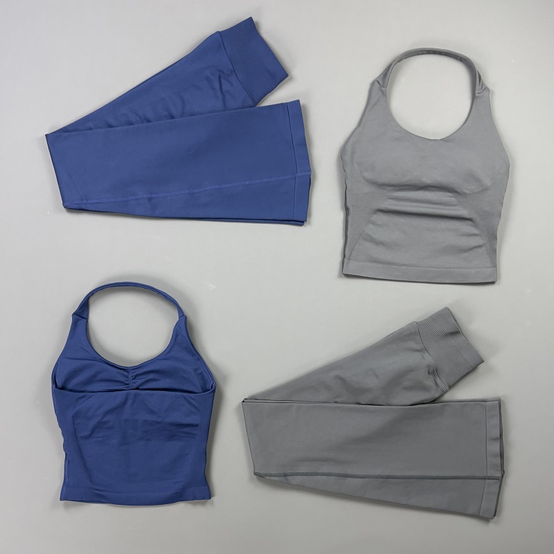 2피스 여성용 운동복 세트 심리스 짐 홀터 탱크탑 힙업 - Suspender Tank Top 리뷰 및 가격