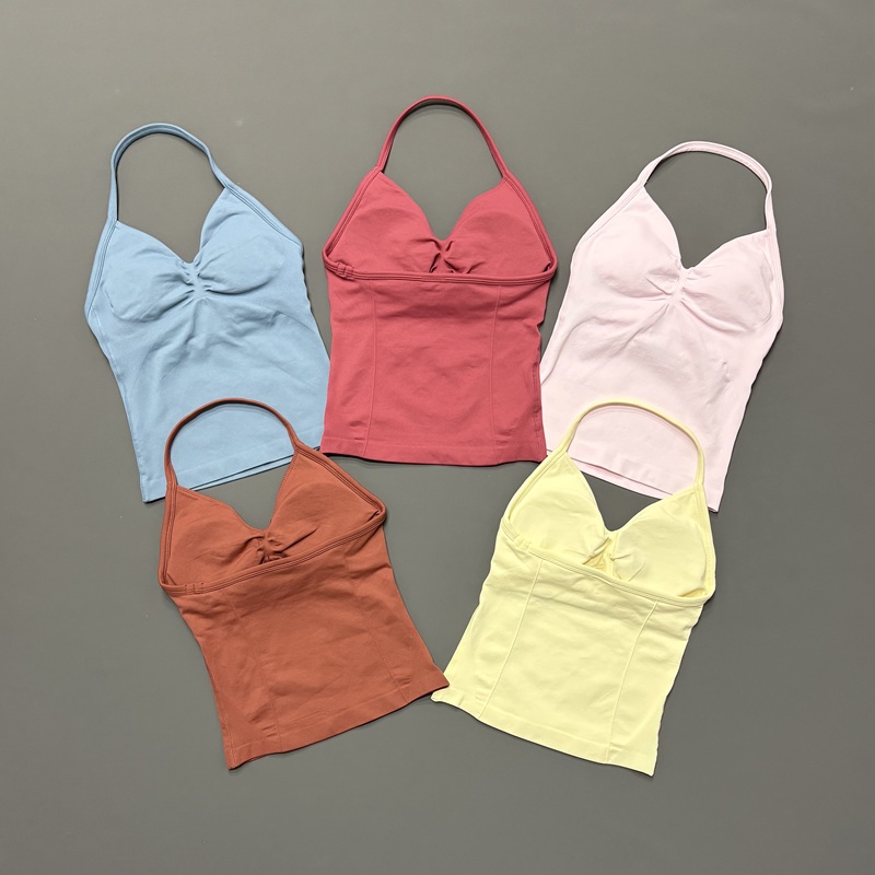 짐 여성용 스포츠 탱크탑 심리스 홀터 스파게티 스트랩  - Suspender Tank Top 리뷰 및 가격