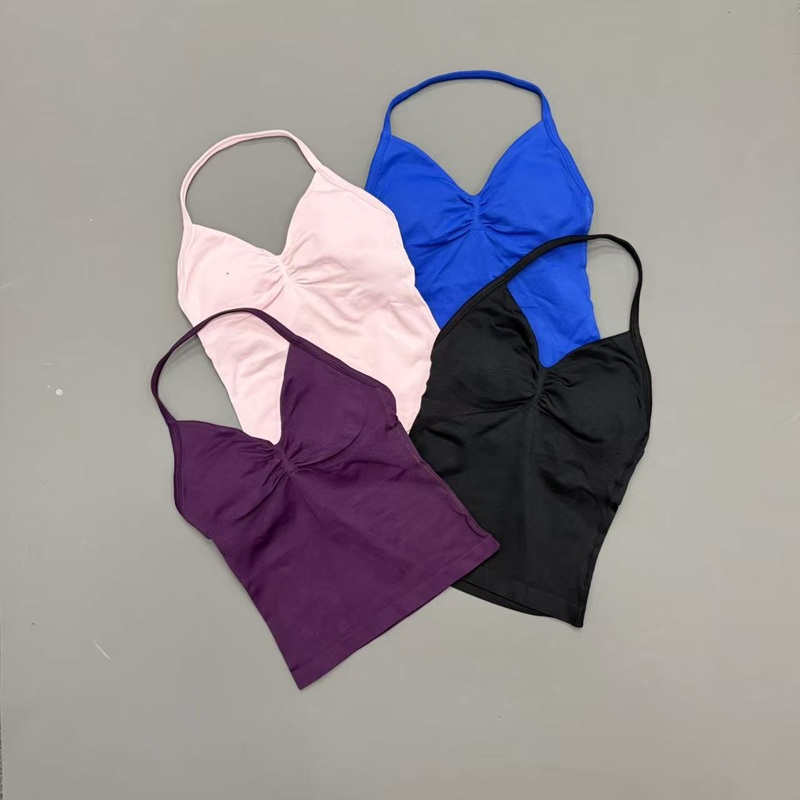 짐 여성용 스포츠 탱크탑 심리스 홀터 스파게티 스트랩  - Suspender Tank Top 리뷰 및 가격