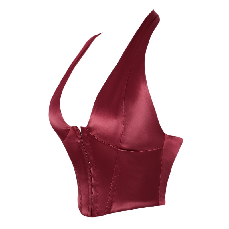 여성 레이스업 민소매 홀터 가디건 섹시 파티 새틴 코르 - Suspender Tank Top 리뷰 및 가격